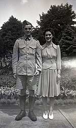 Man in military uniform with woman. Man in military uniform with woman.